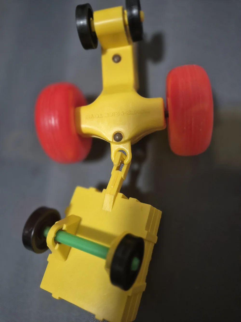 VTG Fisher Price Little People Yellow Farm Tractor Wagon